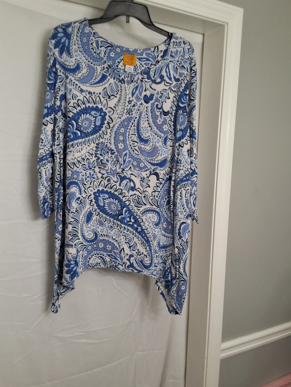 Ruby Rd. Blue & White Paisley Scoop-Neck Tunic